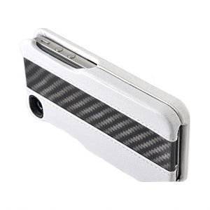 Чехол ION Carbon Fiber Leather Shell White for iPhone 4 (i869- LWH003)